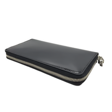 Load image into Gallery viewer, Alexander McQueen Dark Patent Leather Zip Around Wallet Navy
