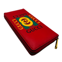 Load image into Gallery viewer, Gucci Long Continental Interlocking G Zip Around Leather Wallet Red
