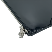 Load image into Gallery viewer, Alexander McQueen Skull Charm Large Patent Leather Pouch Bag Black
