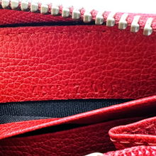 Load image into Gallery viewer, Gucci Long Continental Interlocking G Zip Around Leather Wallet Red
