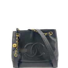 Load image into Gallery viewer, CHANEL Vintage Timeless CC Caviar Leather Chain Shoulder Strap Black
