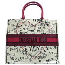 Load image into Gallery viewer, Christian Dior DIOR Book Fabric Tote Bag White
