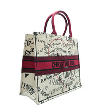 Load image into Gallery viewer, Christian Dior DIOR Book Fabric Tote Bag White
