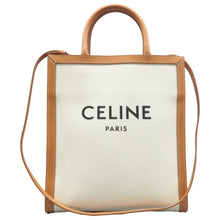 Load image into Gallery viewer, Celine  Cabas Logo Print Small Vertical Canvas Calfskin Satchel Bag Tan
