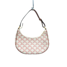 Load image into Gallery viewer, Celine Ava Triomphe Canvas Calfskin Shoulder Bag White
