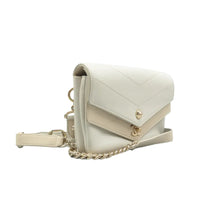 Load image into Gallery viewer, CHANEL Double Flap Chevron Quilted Leather Crossbody Bag White
