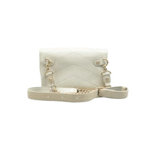 Load image into Gallery viewer, CHANEL Double Flap Chevron Quilted Leather Crossbody Bag White
