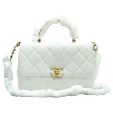 Load image into Gallery viewer, CHANEL Leather Satchel Bag White
