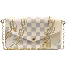 Load image into Gallery viewer, LOUIS VUITTON Felicie Damier Azur Canvas Shoulder Bag White
