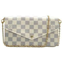 Load image into Gallery viewer, Louis Vuitton Felicie Damier Azur Canvas Shoulder Bag White
