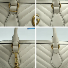 Load image into Gallery viewer, GUCCI GG Marmont Leather Satchel Bag White
