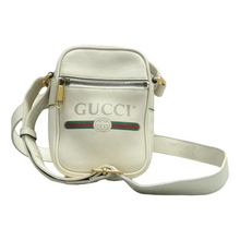 Load image into Gallery viewer, Gucci Print Leather Shoulder Bag White
