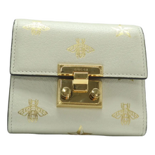 Load image into Gallery viewer, GUCCI Leather Padlock Bee Wallet White
