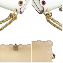 Load image into Gallery viewer, Fendi  Kan I Small Studded Metallic Leather Chain Shoulder Bag White
