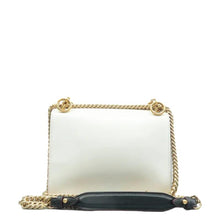 Load image into Gallery viewer, Fendi  Kan I Small Studded Metallic Leather Chain Shoulder Bag White
