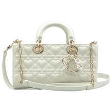 Load image into Gallery viewer, Christian DIOR Lady Dior Leather Satchel Bag White
