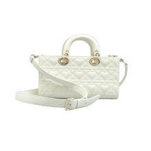 Load image into Gallery viewer, Christian DIOR Lady Dior Leather Satchel Bag White
