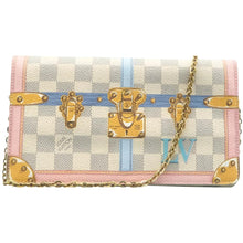 Load image into Gallery viewer, LOUIS VUITTON Weekend Pochette Trunk Damier Azur Canvas Shoulder Bag White
