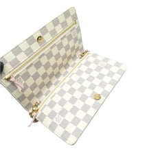 Load image into Gallery viewer, LOUIS VUITTON Weekend Pochette Trunk Damier Azur Canvas Shoulder Bag White
