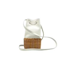 Load image into Gallery viewer, Miu Miu Leather&amp;Straw Shoulder Bag White
