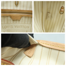 Load image into Gallery viewer, Louis Vuitton Neverfull MM W/P Damier Azur Canvas Shoulder Bag White
