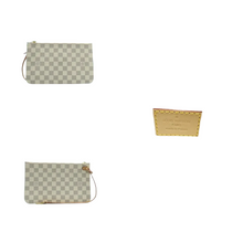 Load image into Gallery viewer, Louis Vuitton Neverfull MM W/P Damier Azur Canvas Shoulder Bag White
