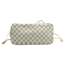 Load image into Gallery viewer, Louis Vuitton Neverfull MM Damier Azur Canvas Shoulder Bag White
