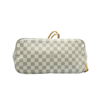 Load image into Gallery viewer, Louis Vuitton Neverfull MM Damier Azur Canvas Shoulder Bag White
