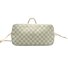 Load image into Gallery viewer, Louis Vuitton Neverfull MM W/P Damier Azur Canvas Shoulder Bag White
