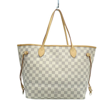 Load image into Gallery viewer, Louis Vuitton Neverfull MM Damier Azur Canvas Shoulder Bag White
