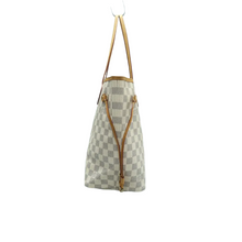 Load image into Gallery viewer, Louis Vuitton Neverfull MM Damier Azur Canvas Shoulder Bag White
