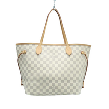 Load image into Gallery viewer, Louis Vuitton Neverfull MM W/P Damier Azur Canvas Shoulder Bag White
