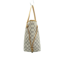 Load image into Gallery viewer, Louis Vuitton Neverfull MM Damier Azur Canvas Shoulder Bag White
