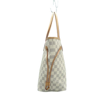 Load image into Gallery viewer, Louis Vuitton Neverfull MM W/P Damier Azur Canvas Shoulder Bag White
