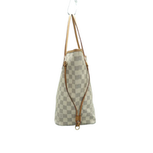 Load image into Gallery viewer, Louis Vuitton Neverfull MM W/P Damier Azur Canvas Shoulder Bag White
