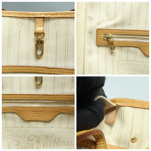 Load image into Gallery viewer, Louis Vuitton Neverfull MM Damier Azur Canvas Shoulder Bag White
