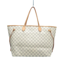 Load image into Gallery viewer, Louis Vuitton Neverfull GM Damier Azur Canvas Shoulder Bag White
