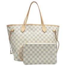 Load image into Gallery viewer, Louis Vuitton Neverfull Damier Azur Canvas Shoulder Bag White
