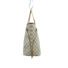 Load image into Gallery viewer, Louis Vuitton Neverfull MM W/P Damier Azur Canvas Shoulder Bag White
