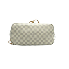 Load image into Gallery viewer, Louis Vuitton Neverfull MM W/P Damier Azur Canvas Shoulder Bag White
