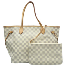 Load image into Gallery viewer, Louis Vuitton Neverfull MM W/P Damier Azur Canvas Shoulder Bag White
