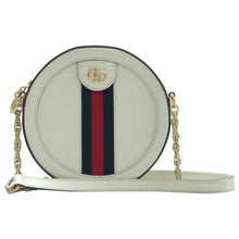 Load image into Gallery viewer, GUCCI Ophidia Round Chain Leather Shoulder Bag White
