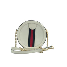 Load image into Gallery viewer, GUCCI Ophidia Round Chain Leather Shoulder Bag White
