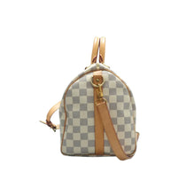 Load image into Gallery viewer, Louis Vuitton Speedy Bandouliere 30 Damier Azur Canvas Satchel Bag White
