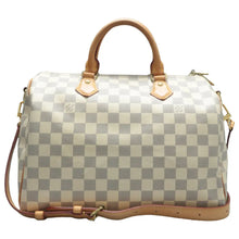 Load image into Gallery viewer, Louis Vuitton Speedy Bandouliere 30 Damier Azur Canvas Satchel Bag White
