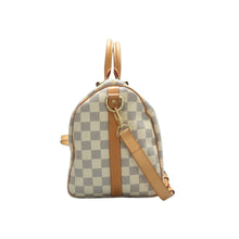 Load image into Gallery viewer, Louis Vuitton Speedy Bandouliere 30 Damier Azur Canvas Satchel Bag White
