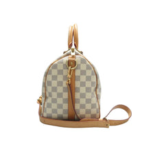 Load image into Gallery viewer, Louis Vuitton Speedy Bandouliere 30 Damier Azur Canvas Satchel Bag White
