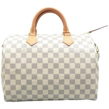 Load image into Gallery viewer, LOUIS VUITTON Speedy 30 Damier Azur Canvas Tote Bag White

