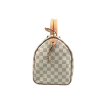 Load image into Gallery viewer, LOUIS VUITTON Speedy 30 Damier Azur Canvas Tote Bag White
