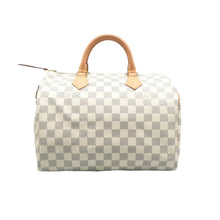 Load image into Gallery viewer, LOUIS VUITTON Speedy 30 Damier Azur Canvas Tote Bag White
